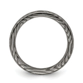 Titanium Domed Wedding Band with Ridged Edge and Polished Finish